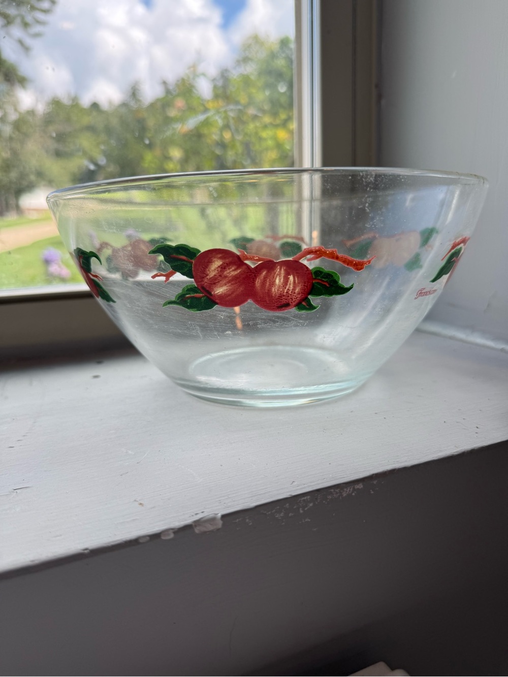 Francesca's Collections Apple Clear Glass Bowl